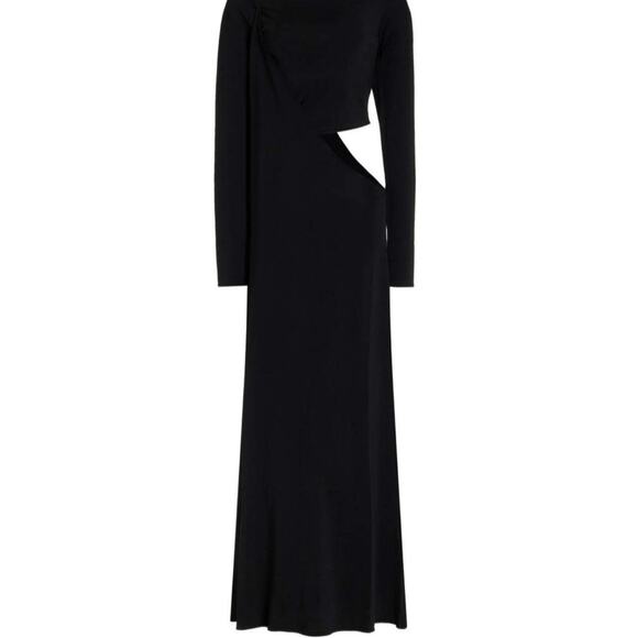 NWT Paris Georgia Black Cutout Drape Maxi Dress US Small NWT - Picture 1 of 5